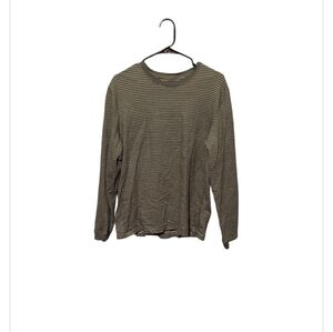 J. Crew Stripe Shirt Medium Green Long Sleeve Heritage Tee Relaxed Fit Preppy